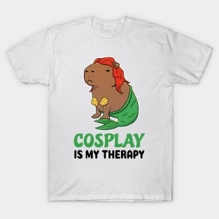 Cosplay is my therapy Capybara Mermaid T-Shirt